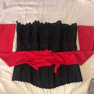 Frederick’s of Hollywood Black Jacquard Corset